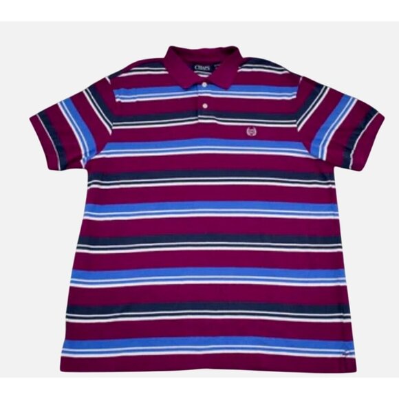 CHAPS Men's Polo Shirt XL wine red Short Sleeve Classic100%Cotton - Picture 1 of 6